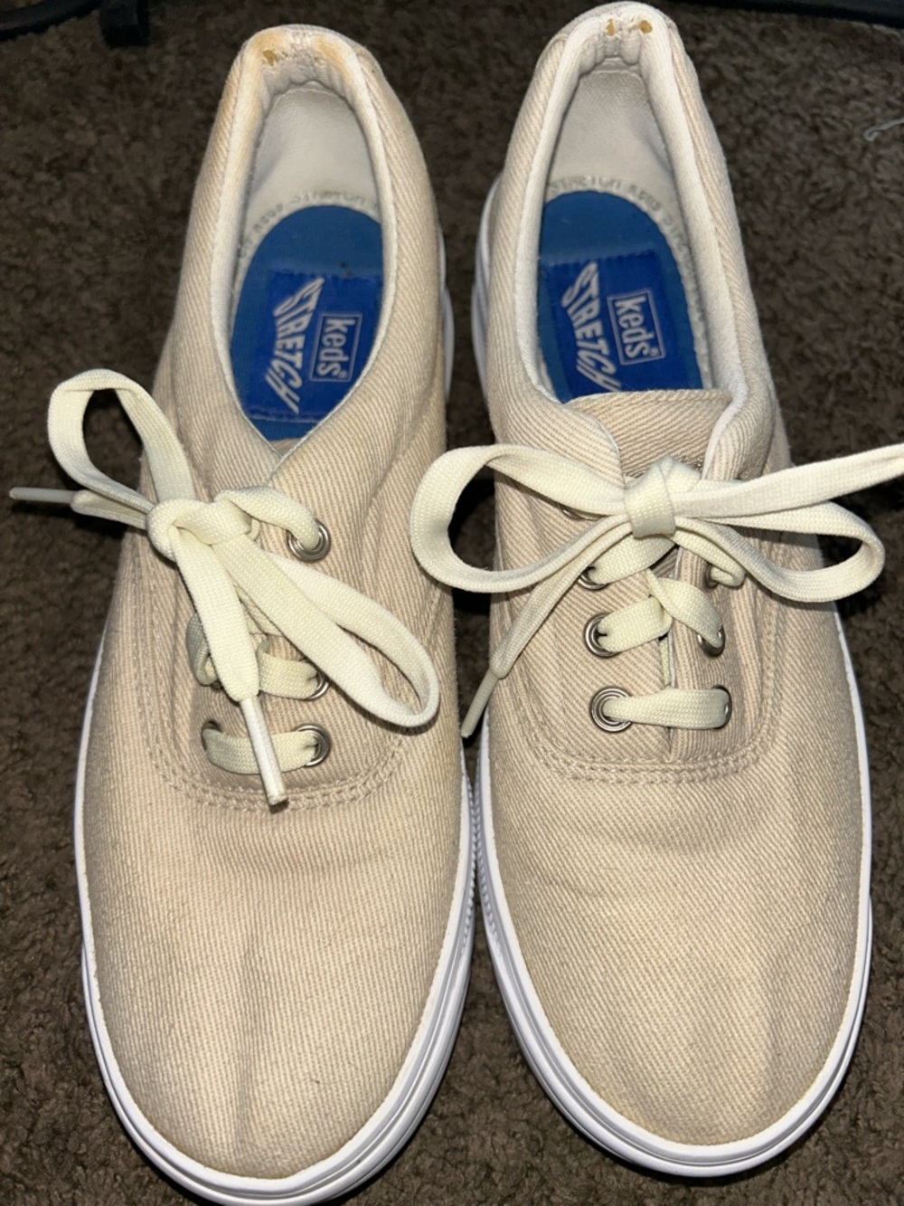 Vintage Keds Beige Canvas Low-Top Sneakers- size 7